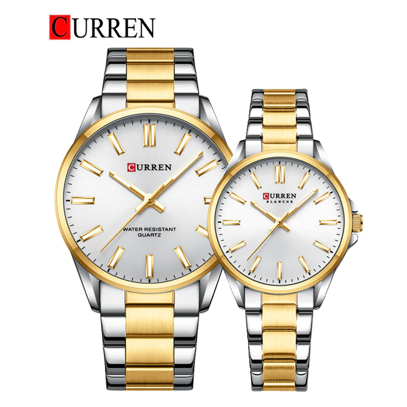 CURREN Original Brand Stainless Steel Band Wrist Watch For Couples Wth Brand (Box & Bag)